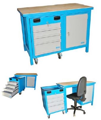 Werkbänke mit Schubladen